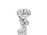 White gold Round Cut Solitaire Diamond Twisted Band with Pave Setting_91