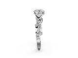White gold Round Cut Solitaire Diamond Twisted Band with Pave Setting_93