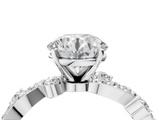 White gold Round Cut Solitaire Diamond Twisted Band with Pave Setting_95