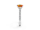 White gold Round Cut Solitaire Diamond with Pavé Band and Four-Prong Setting_14