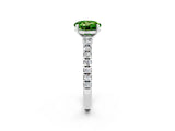 White gold Round Cut Solitaire Diamond with Pavé Band and Four-Prong Setting_14