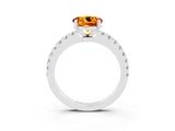 White gold Round Cut Solitaire Diamond with Pavé Band and Four-Prong Setting_15