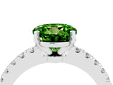 White gold Round Cut Solitaire Diamond with Pavé Band and Four-Prong Setting_16