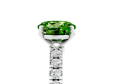 White gold Round Cut Solitaire Diamond with Pavé Band and Four-Prong Setting_17