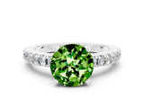 White gold Round Cut Solitaire Diamond with Pavé Band and Four-Prong Setting_24
