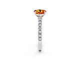 White gold Round Cut Solitaire Diamond with Pavé Band and Four-Prong Setting_26