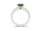 White gold Round Cut Solitaire Diamond with Pavé Band and Four-Prong Setting_27