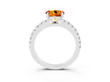 White gold Round Cut Solitaire Diamond with Pavé Band and Four-Prong Setting_27