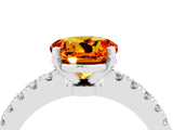 White gold Round Cut Solitaire Diamond with Pavé Band and Four-Prong Setting_28