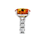 White gold Round Cut Solitaire Diamond with Pavé Band and Four-Prong Setting_29