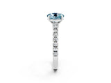 White gold Round Cut Solitaire Diamond with Pavé Band and Four-Prong Setting_2