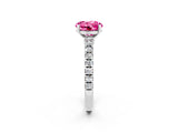 White gold Round Cut Solitaire Diamond with Pavé Band and Four-Prong Setting_2