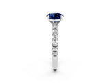 White gold Round Cut Solitaire Diamond with Pavé Band and Four-Prong Setting_2