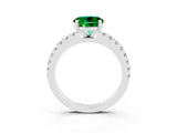 White gold Round Cut Solitaire Diamond with Pavé Band and Four-Prong Setting_3