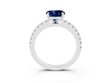 White gold Round Cut Solitaire Diamond with Pavé Band and Four-Prong Setting_3
