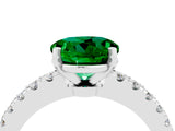 White gold Round Cut Solitaire Diamond with Pavé Band and Four-Prong Setting_4