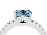 White gold Round Cut Solitaire Diamond with Pavé Band and Four-Prong Setting_4