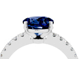 White gold Round Cut Solitaire Diamond with Pavé Band and Four-Prong Setting_4