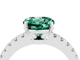 White gold Round Cut Solitaire Diamond with Pavé Band and Four-Prong Setting_4