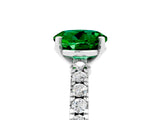White gold Round Cut Solitaire Diamond with Pavé Band and Four-Prong Setting_5