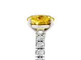 White gold Round Cut Solitaire Diamond with Pavé Band and Four-Prong Setting_5