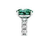 White gold Round Cut Solitaire Diamond with Pavé Band and Four-Prong Setting_5