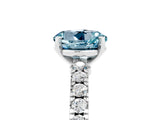 White gold Round Cut Solitaire Diamond with Pavé Band and Four-Prong Setting_5