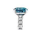 White gold Round Cut Solitaire Diamond with Pavé Band and Four-Prong Setting_5
