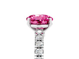 White gold Round Cut Solitaire Diamond with Pavé Band and Four-Prong Setting_5