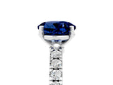 White gold Round Cut Solitaire Diamond with Pavé Band and Four-Prong Setting_5
