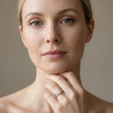 White gold Round Cut Solitaire Diamond with Side Stones on Criss-Cross Band and Four-Prong Setting_14