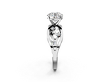 White gold Round Cut Solitaire Diamond with Side Stones on Criss-Cross Band and Four-Prong Setting_25