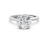 White gold Round Cut Solitaire Engagement Ring with Four-Prong Setting and Classic Band_53