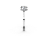 White gold Round Cut Solitaire Engagement Ring with Four-Prong Setting on a Classic Band_59