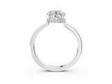 White gold Round Cut Solitaire Engagement Ring with Four-Prong Setting on a Classic Band_60