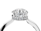 White gold Round Cut Solitaire Engagement Ring with Four-Prong Setting on a Classic Band_61
