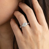 White gold Round Cut Solitaire Engagement Ring with Pave Band and Four-Prong Setting_23