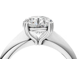 White gold Round Cut Solitaire Engagement Ring with Tapered Band and Four-Prong Setting 4