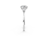 White gold Round Cut Solitaire Engagement Ring with Thin Band and Four-Prong Setting_5
