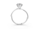 White gold Round Cut Solitaire Engagement Ring with Thin Band and Four-Prong Setting_6