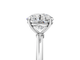 White gold Round Cut Solitaire Engagement Ring with Thin Band and Four-Prong Setting_8