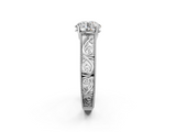 White gold Round Cut Solitaire Engraved Band with Four-Prong Setting_95