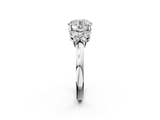 White gold Round Cut Solitaire Floral Diamond Ring with Four-Prong Setting_36
