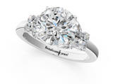 White gold Round Cut Solitaire Floral Diamond Ring with Four-Prong Setting_38