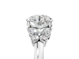 White gold Round Cut Solitaire Floral Diamond Ring with Four-Prong Setting_42