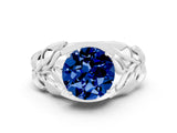 White gold Round Cut Solitaire Leaf-Inspired Engagement Ring with Prong Setting