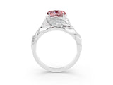 White gold Round Cut Solitaire Leaf-Inspired Engagement Ring with Prong Setting_3