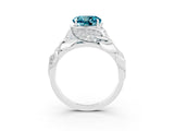 White gold Round Cut Solitaire Leaf-Inspired Engagement Ring with Prong Setting_3