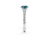White gold Round Cut Solitaire Pave Diamond Engagement Ring with Four-Prong Setting_14
