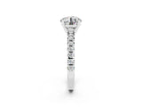 White gold Round Cut Solitaire Pave Diamond Engagement Ring with Four-Prong Setting_14